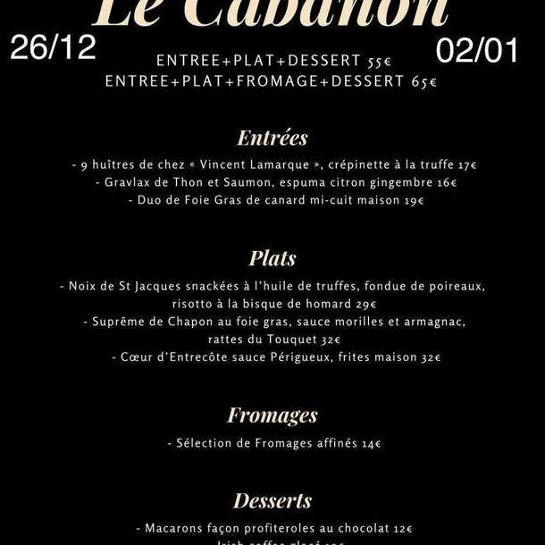 Noël au restaurant Le Cabanon